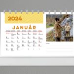 Kalendár stolový mesačný Yellow 2024 2