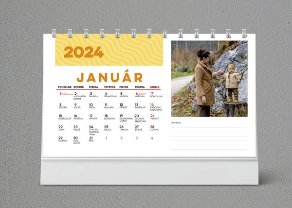kalendar stolovy mesacny yellow 2024 2