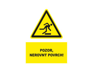 pozor nerovny povrch text