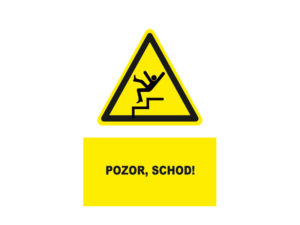 pozor schod text