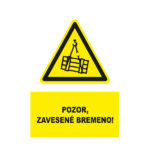 Pozor, zavesené bremeno! text