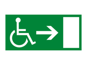 Únikový východ pre zdravotne postihnutých vpravo